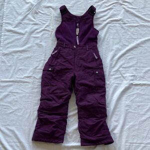 Lands' End Insulated Snow/Ski Bibs Girls Size 6 Purple Winter Pants